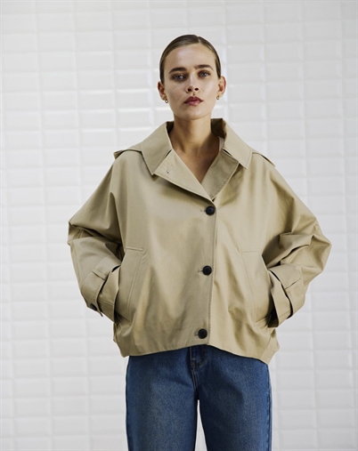 Whitblack - WBLAlaia Hooded Jakke - Dark Sand